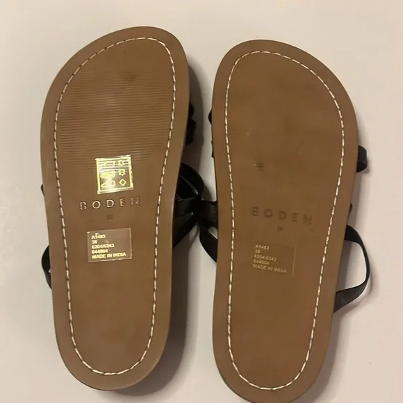 Boden Black Leather sandals size 38 EU (7.5 US) - Picture 4 of 5